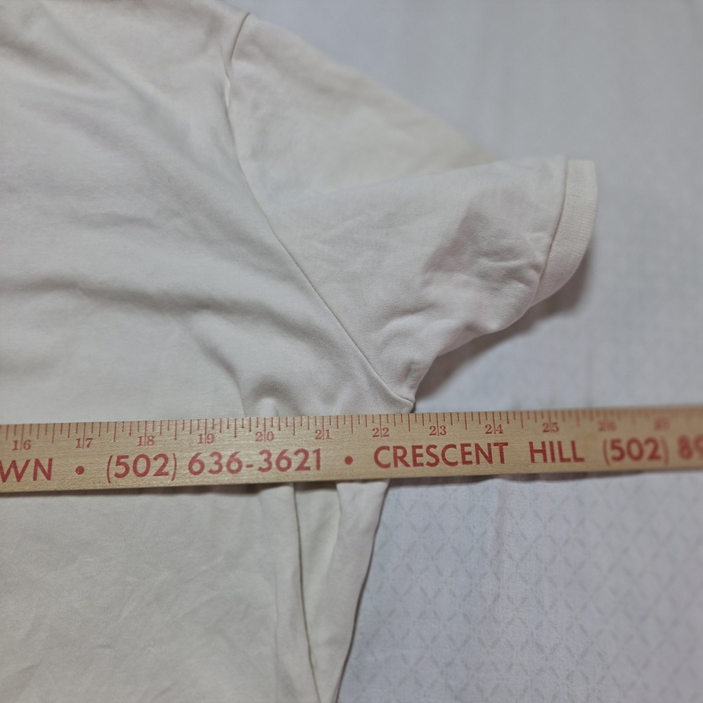 Polo Ralph Lauren Polo Shirt Men L Cream Short Sleeve Cotton Pique Pony Logo - Picture 8 of 9